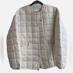 Rebecca Minkoff Cream Lightweight Quilted Jacket